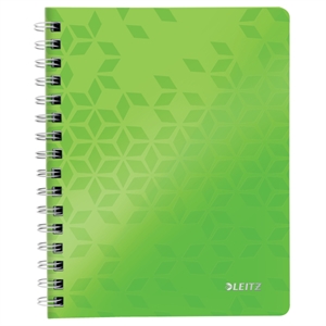 Leitz 4639 WOW collegeblok / A5 / polypropyleen / gelinieerd / groen / 2-gaats / 80 vel