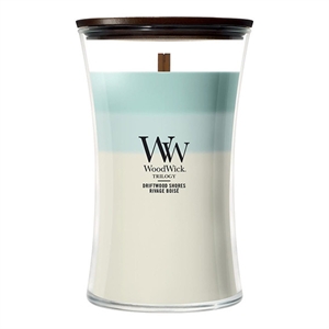 WoodWick Trilogy Medium Hourglass geurkaars / Driftwood Shores / 610 gram