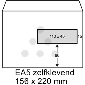 Raadhuis dienstenvelop / zelfklevend / EA5 / venster rechts / 156mm x 220mm / 500 stuks