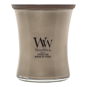 Woodwick Medium Hourglass geurkaars / Cypress & Ore / 275 gram