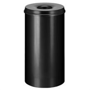 Vepabins Vlamdovende papierbak / rvs / zwart / 50 liter