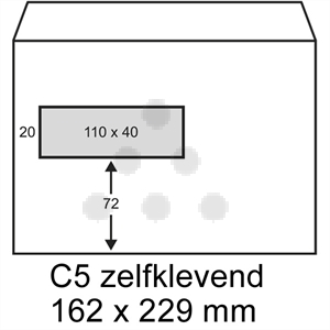 Raadhuis Exclusive envelop / zelfklevend / C5 / venster links / 162mm x 229mm / 100 stuks