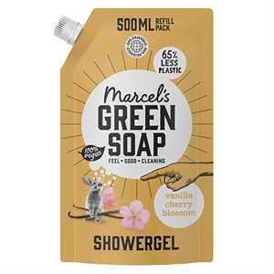 Marcel's Green Soap douchegel navulling / Vanille en Kersenbloesem/| 500 ml