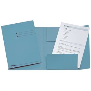Esselte 3-klepsmap met lijnbedrukking / A4 / dossierkarton / blauw / tot 200 bladen / 50 stuks
