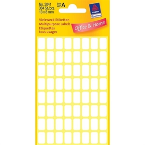 Avery Zweckform 3041 multifunctionele etiketten / wit / 13 mm x 8 mm / 384 etiketten