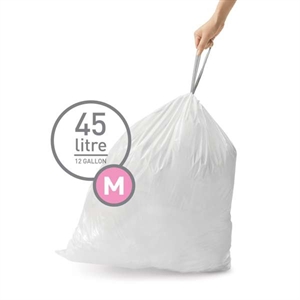 Simplehuman vuilniszakken / met trekband / code M / 45 liter / 20 stuks
