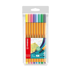 Stabilo point 88 pastel finelinerset / 0,45 mm / 8 stuks