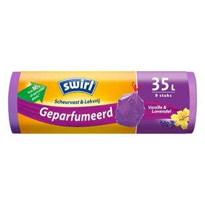 Swirl geparfumeerde vuilniszakken / met trekband / 35 liter / 9 stuks
