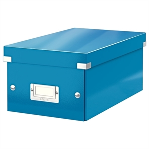 Leitz 6042 WOW DVD opberg box / PP overtrokken karton / blauw metallic