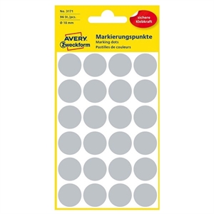 Avery Zweckform 3171 markeringspunten / 18 mm / grijs / 96 etiketten