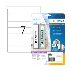 Herma 8620 printbare rugetiketten / zelfklevend / A4 / 38 x 192 mm / wit / 70 etiketten
