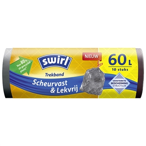 Swirl vuilniszakken met trekband / 60 liter / 10 stuks