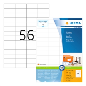 Herma Premium 4609 permanent hechtende etiketten / A4 / 52,5 x 21,2 mm / wit / 11.200 etiketten