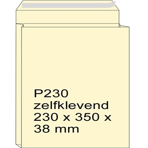 Raadhuis monsterzak / crème / zelfklevend / P230 / 229 x 324 x 38 mm / 125 stuks