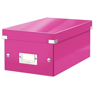 Leitz 6042 WOW DVD opberg box / PP overtrokken karton / roze metallic