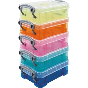 Really Useful Box opbergdoos voordeelpakket / polypropyleen / transparante kleuren / 5 stuks / 0.2 liter