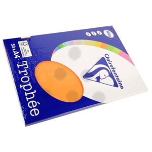 Clairefontaine papier / oranje / A4 / 160 gr. / 50 vel