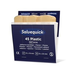 Salvequick pleisterdispenser navulling / plastic pleisters / 6 doosjes