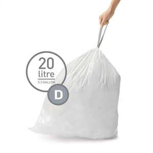 Simplehuman vuilniszakken | met trekband / code D / 20 liter / 30 stuks