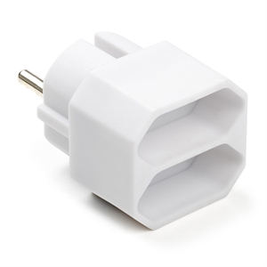 Q-link verloopstekker / 2 stopcontacten / Wit