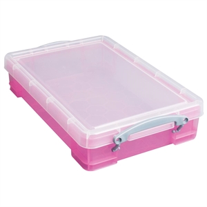 Really Useful Box opbergdoos / polypropyleen / transparant roze / 4 liter