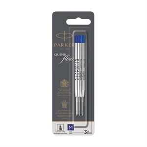 Parker Quinkflow balpen medium navulling / blauw / 3 stuks