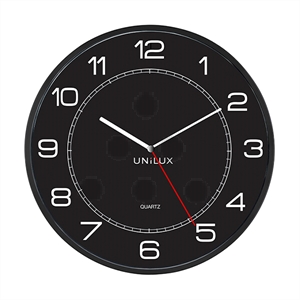 Unilux Mega wandklok / kunststof / zwart / 57,5 cm