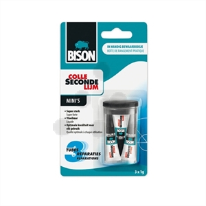 Bison secondelijm / tube / 3 x 1 gram