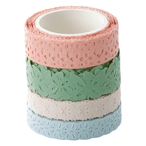 Folia washi tape / pastel / 5 meter / 4 stuks