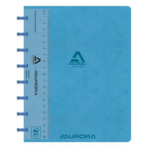 Aurora 3811.741B Adoc schrift met liniaal / A5 / gelinieerd / 90 gr. / 72 vel / blauw