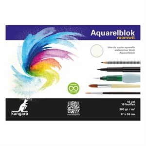 Kangaro K-5301 aquarelpapier / roomwit / 300 grams / 17 x 24 cm / 16 vel