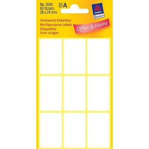 Avery Zweckform 3045 multifunctionele etiketten / wit / 38 mm x 24 mm / 63 etiketten