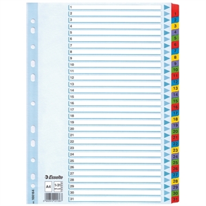Esselte 100164 A4 index / karton / 1-31 / 11-gaats