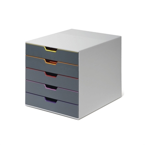 Durable 760527 Varicolor ladeblok / kunststof / diverse kleuren / 5 lades