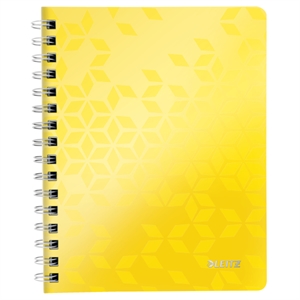 Leitz 4639 WOW collegeblok / A5 / polypropyleen / gelinieerd / geel / 2-gaats / 80 vel