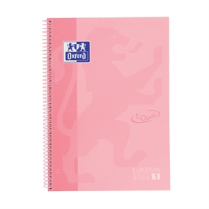 Oxford Touch collegeblok | A4+ | gelinieerd | pastelroze | 80 vel