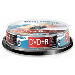 Philips DVD+R / cakebox / 10 stuks