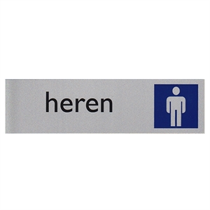 Posta Picto bordje toiletten heren / kunststof / zilver