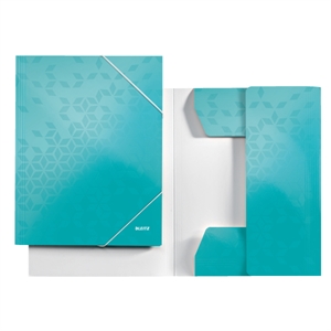 Leitz 3982 WOW 3-klepsmap / A4 / PP gelamineerd papier / ijsblauw / 250 bladen