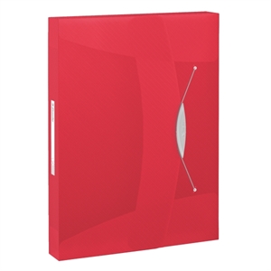 Esselte 6240 Vivida documentenbox / A4 / polypropyleen / transparant rood / 47mm / 380 vel