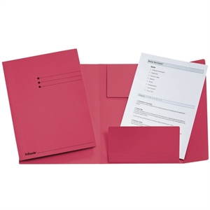 Esselte 3-klepsmap met lijnbedrukking folio / rood / tot 200 bladen / 50 stuks