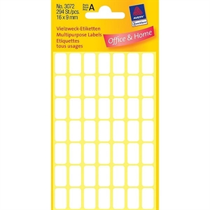 Avery Zweckform 3072 multifunctionele etiketten / wit / 16 mm x 9 mm / 294 etiketten