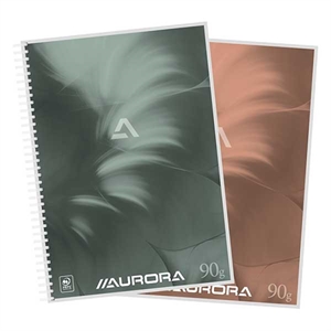 Aurora 5L50 spiraalblok / A4 / gelinieerd / assorti / 90 gr. / 50 vel / 10 stuks
