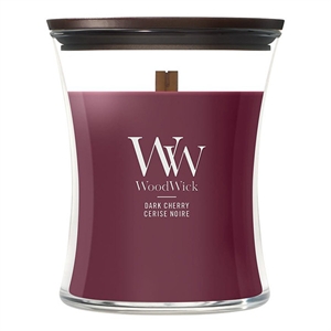 Woodwick Medium Hourglass geurkaars / Dark Cherry / 275 gram