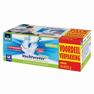 Bison Vochtvreter® Navulzak / Geurloos / 4 x 450 gram