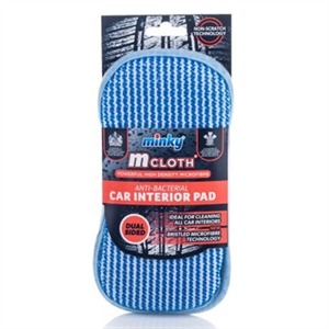 Minky Auto Interieur schoonmaakpad / Anti-Bacterieel / blauw