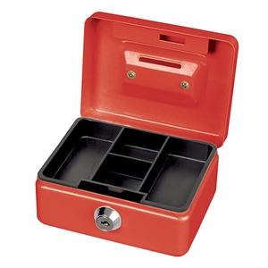 Maul 5603025 stalen geldkist / metaal / rood / met slot