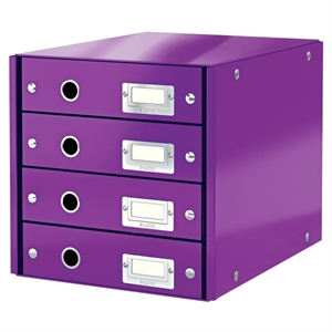 Leitz 6049 WOW ladeblok / paars metallic / 4 laden