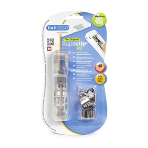 Rapesco RC4025SS Supaclip 40 dispenser / transparant / incl. 25 papierklemmen