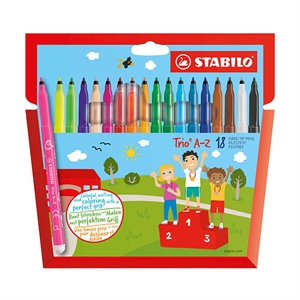 Stabilo Trio A-Z viltstiften / 18 stuks